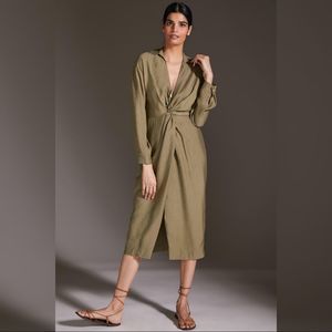 LAST CHANCE Anthropologie - Graziella Twist-Waist Shirt Dress